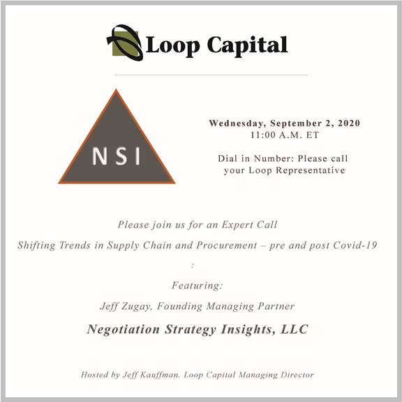 The "Shifting Trends in Supply Chain and Procurement" investor call meeting promotional flyer